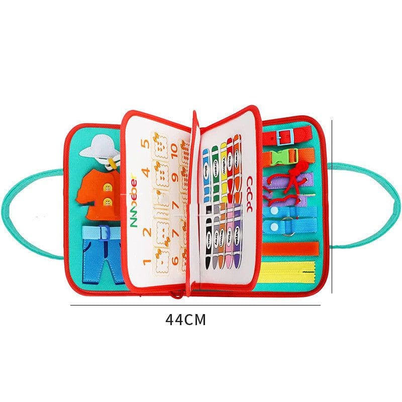 image-New Busy Book Children's Busy Board Dressing And Buttoning Learning Baby Early Education Preschool Sensory Learning Toy