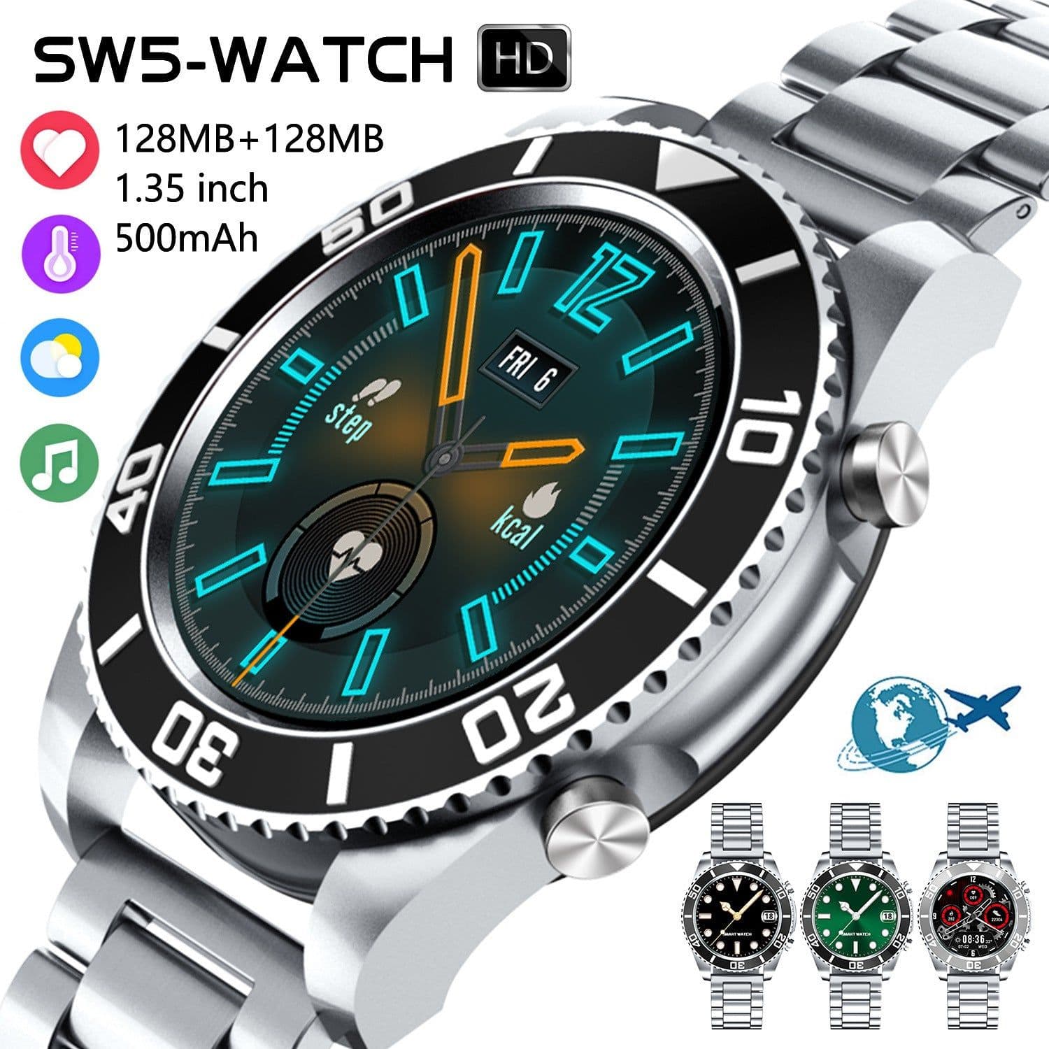 image-Call Heart Rate Blood Pressure Oxygen Sports Wearable Watch