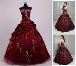 image-Wedding Dress Handmade Silver Embroidered Taffeta Formal Occasion Ball Evening Gown For Women