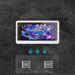 image-Punch-free Wall-mounted Kitchen Bathroom Sealed Waterproof Mobile Phone Stand