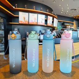 image-Rainbow Gradient Large Capacity 1L Sports Fitness Cup