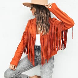 image-European And American Women's Clothing Jacket Leather Coat Deerskin Velvet Elegant Lapel Tassel Short Coat For Women Autumn And Winter New