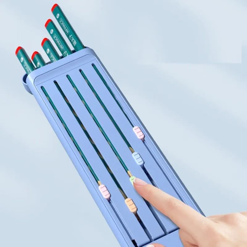 image-Ruler Pencil Eraser 4-Piece Stationery Box School Supplies