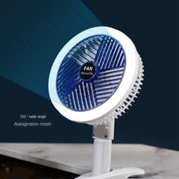 image-Desktop Electric Fan Clip Fan Rechargeable Office Student Dormitory With Desk Lamp Fan Wall Hanging Small Mute Fan