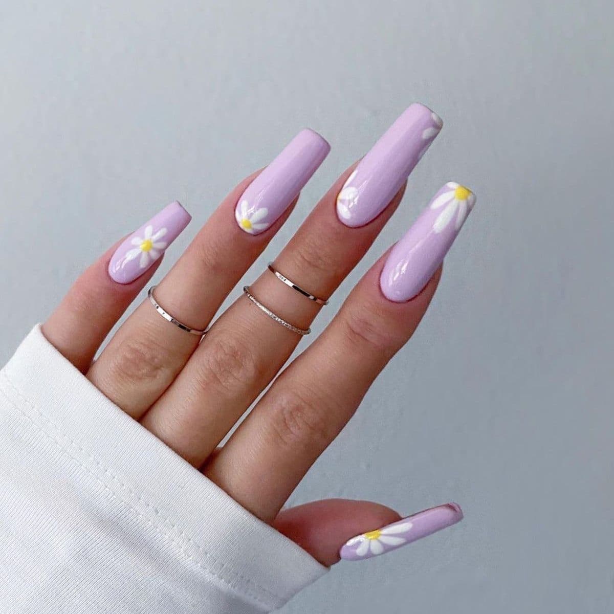 image-False Nail Pastoral Style Fake Nails Foreign Trade Cross Mirror Direct Supply Nail Stickers Nail Patch Wear Nail Finished Product