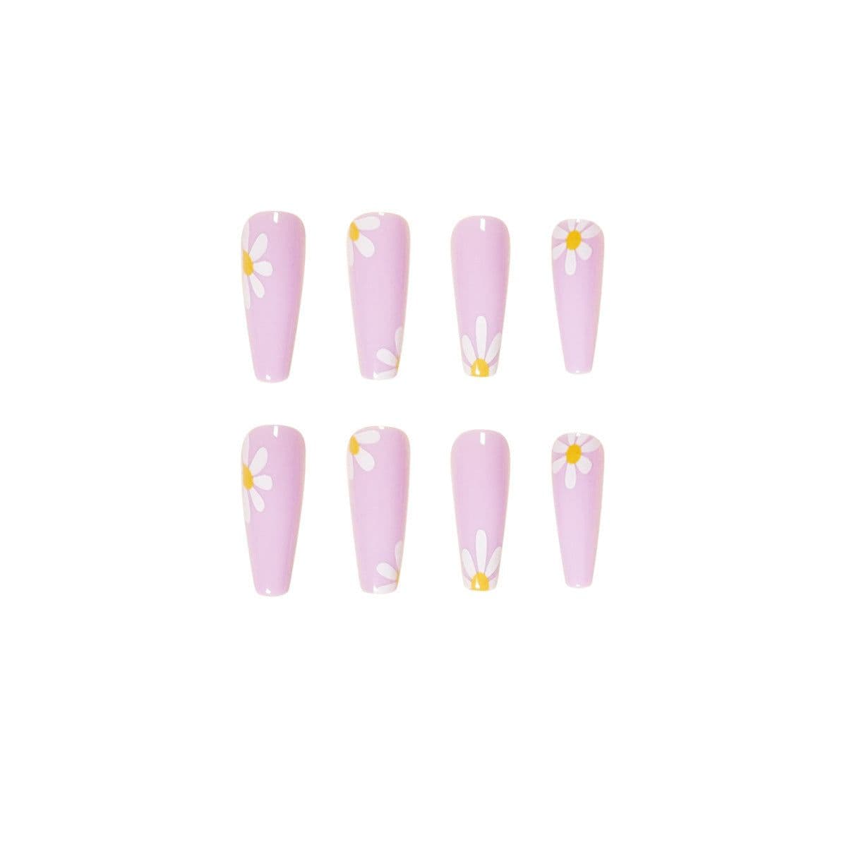 image-False Nail Pastoral Style Fake Nails Foreign Trade Cross Mirror Direct Supply Nail Stickers Nail Patch Wear Nail Finished Product