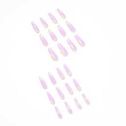 image-False Nail Pastoral Style Fake Nails Foreign Trade Cross Mirror Direct Supply Nail Stickers Nail Patch Wear Nail Finished Product