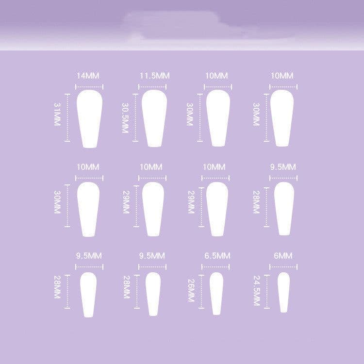 image-Wear Nail Nail Stickers Peach Heart Nail Tip Rhinestone Nails Patch False Nails Manicure Wear Nail