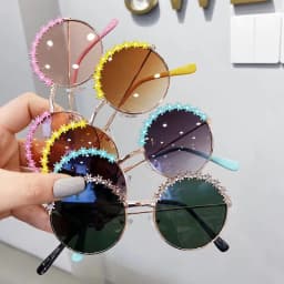 image-Children's Fashion Flower Sunglasses Metal Texture Kids Sunglasses
