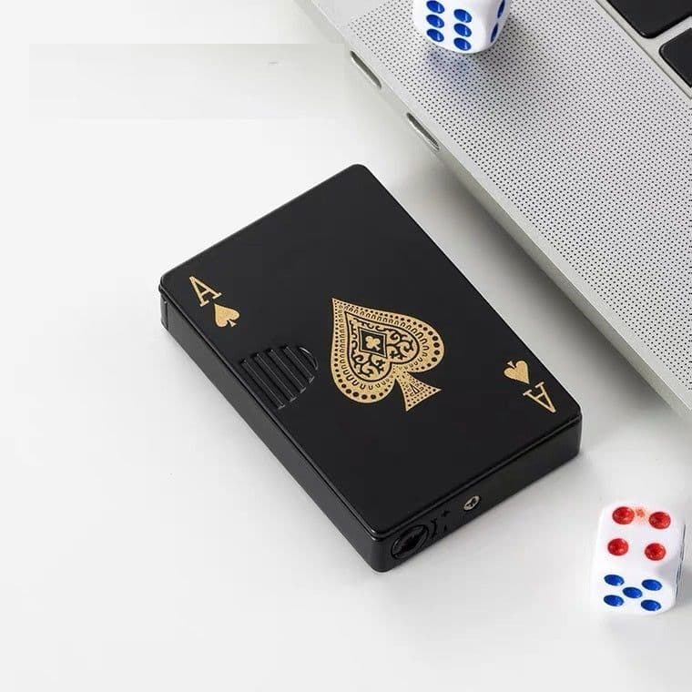image-Creative Personality Cool Playing Cards Inflatable Electronic Windproof Lighter