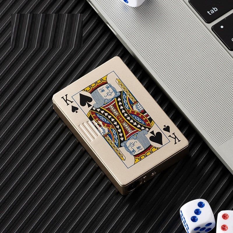 image-Creative Personality Cool Playing Cards Inflatable Electronic Windproof Lighter