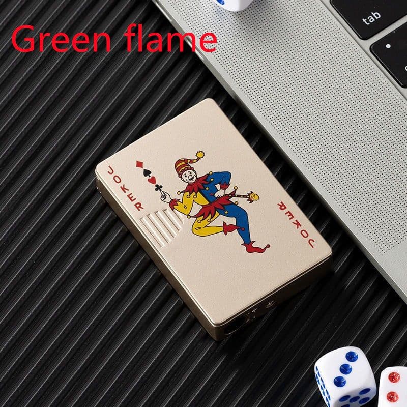 image-Creative Personality Cool Playing Cards Inflatable Electronic Windproof Lighter
