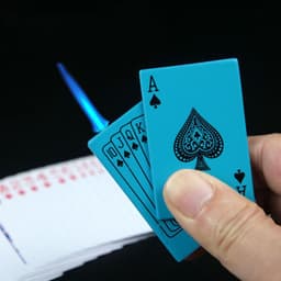 image-Creative Personality Cool Playing Cards Inflatable Electronic Windproof Lighter