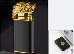image-Creative Personality Cool Playing Cards Inflatable Electronic Windproof Lighter