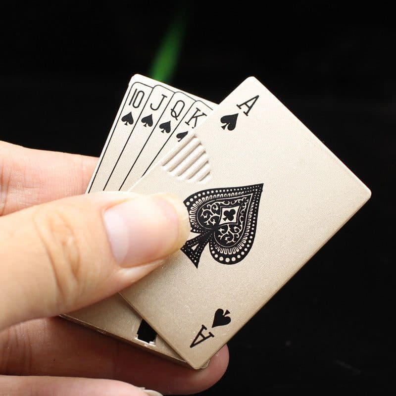 image-Creative Personality Cool Playing Cards Inflatable Electronic Windproof Lighter