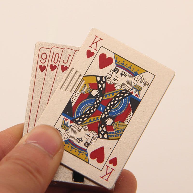 image-Creative Personality Cool Playing Cards Inflatable Electronic Windproof Lighter