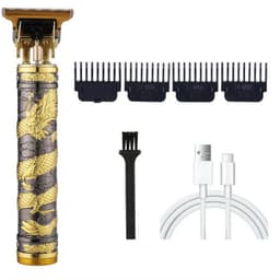 image-Carved Electric Clipper For Hair Salon Retro Oil Head Clippers Professional White Hair Trimming Panlong Hair Clipper