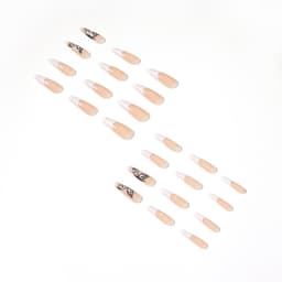 image-White French Butterfly Fake Nails Press On Nail Nail Stickers Nail Shaped Piece Wear Finished Nail Beauty