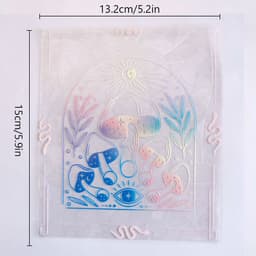 image-RPS061 Colorful Suncatcher Rainbow Prism Mushroom Static Glass Sticker PVC Glue-free Anti-collision Window Sticker