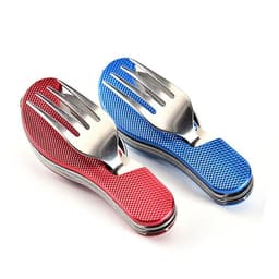 image-Outdoor Camping Multifunctional Dining Knife Folding Knife, Fork And Spoon