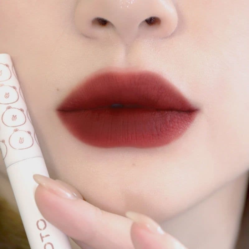image-Lip Lacquer ROTO Matte Air Bear Lip Mud Lip Gloss Lipstick Makeup Female No Stain On Cup
