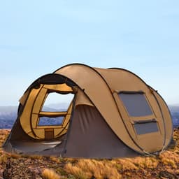 image-Outdoor Automatic Tent 3-4 People Quickly Building-free Boat Tent Multi-person Camping Park Tent Rainproof