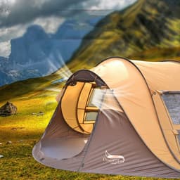 image-Outdoor Automatic Tent 3-4 People Quickly Building-free Boat Tent Multi-person Camping Park Tent Rainproof
