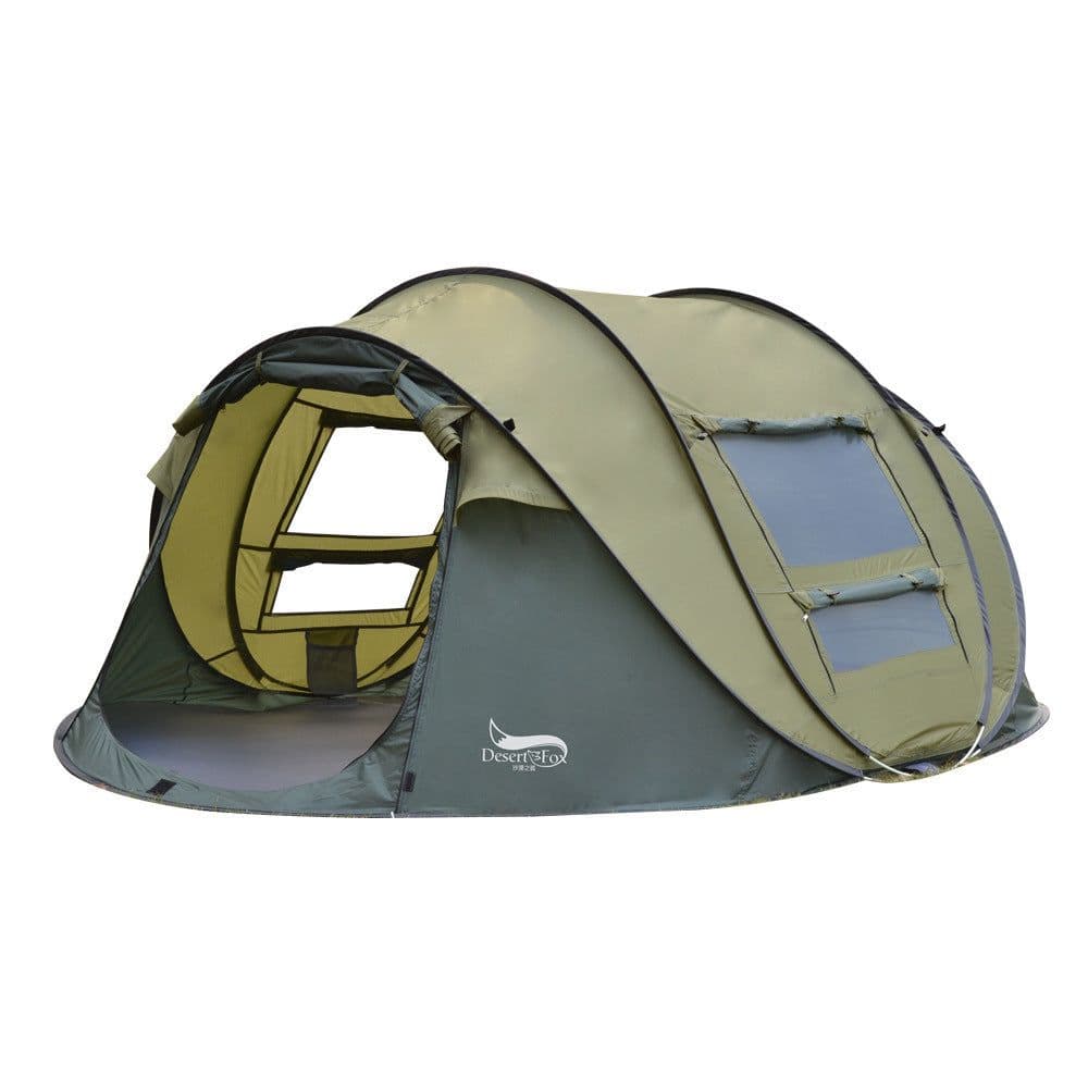 image-Outdoor Automatic Tent 3-4 People Quickly Building-free Boat Tent Multi-person Camping Park Tent Rainproof