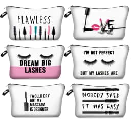 image-Digital Printing Mascara Brush Eyelash Lettered Make-up Bag Storage Bag