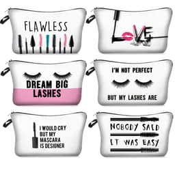 image-Digital Printing Mascara Brush Eyelash Lettered Make-up Bag Storage Bag