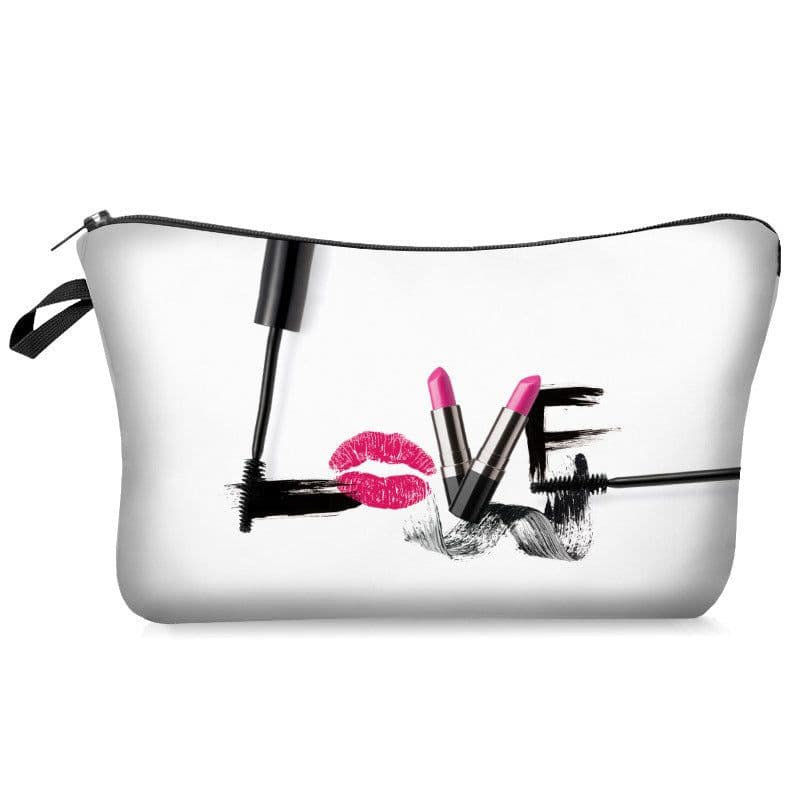 image-Digital Printing Mascara Brush Eyelash Lettered Make-up Bag Storage Bag