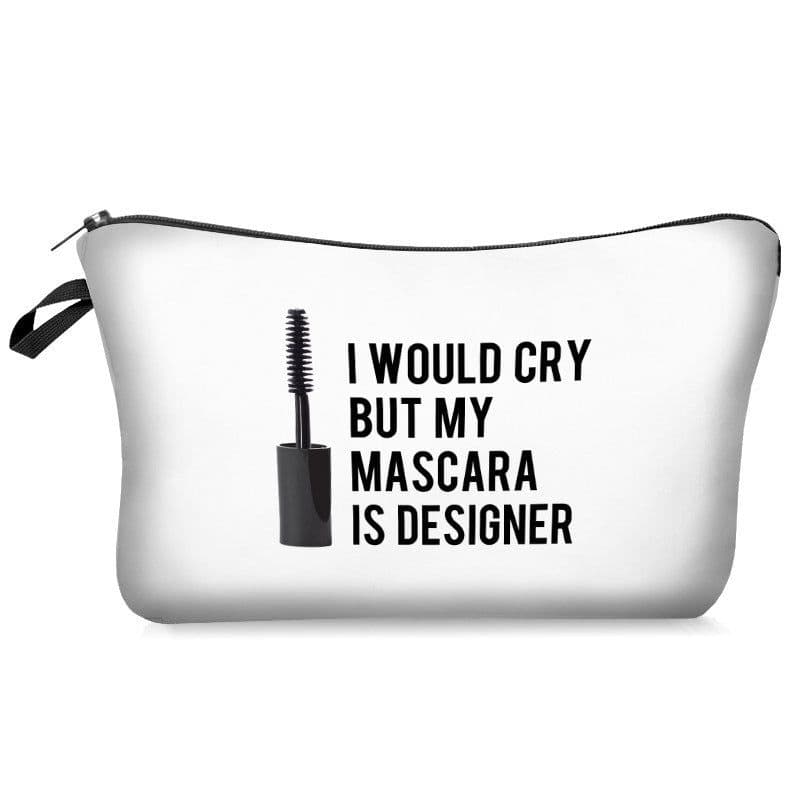 image-Digital Printing Mascara Brush Eyelash Lettered Make-up Bag Storage Bag