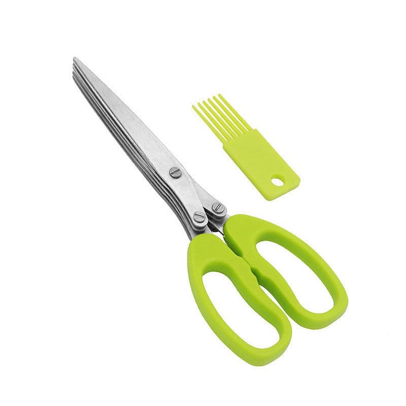 image-Kitchen Broken Chopped Green Onion Scissors Multi-purpose Stainless Steel Five-layer Scissors Shredding Scissors Five-layer Seaweed Broken Multi-layer Scissors