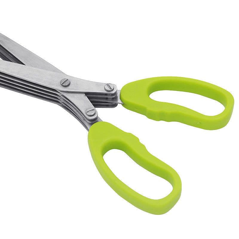image-Kitchen Broken Chopped Green Onion Scissors Multi-purpose Stainless Steel Five-layer Scissors Shredding Scissors Five-layer Seaweed Broken Multi-layer Scissors