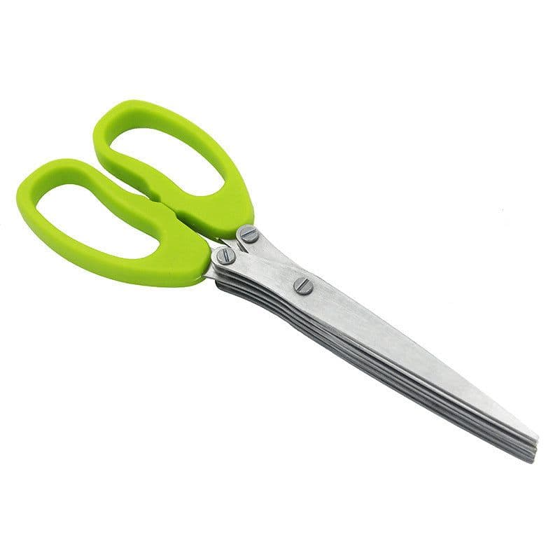 image-Kitchen Broken Chopped Green Onion Scissors Multi-purpose Stainless Steel Five-layer Scissors Shredding Scissors Five-layer Seaweed Broken Multi-layer Scissors
