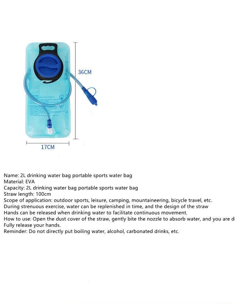 image-Riding Backpack Water Bag Cross-country Backpack Water Bag 2L Water Bag Quick Release Camping Water Bag Water Bag
