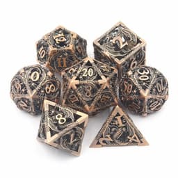 image-Hollow Dice Pure Copper Electroplating Dice DND Dragon And Dungeons Running Group Metal Dice