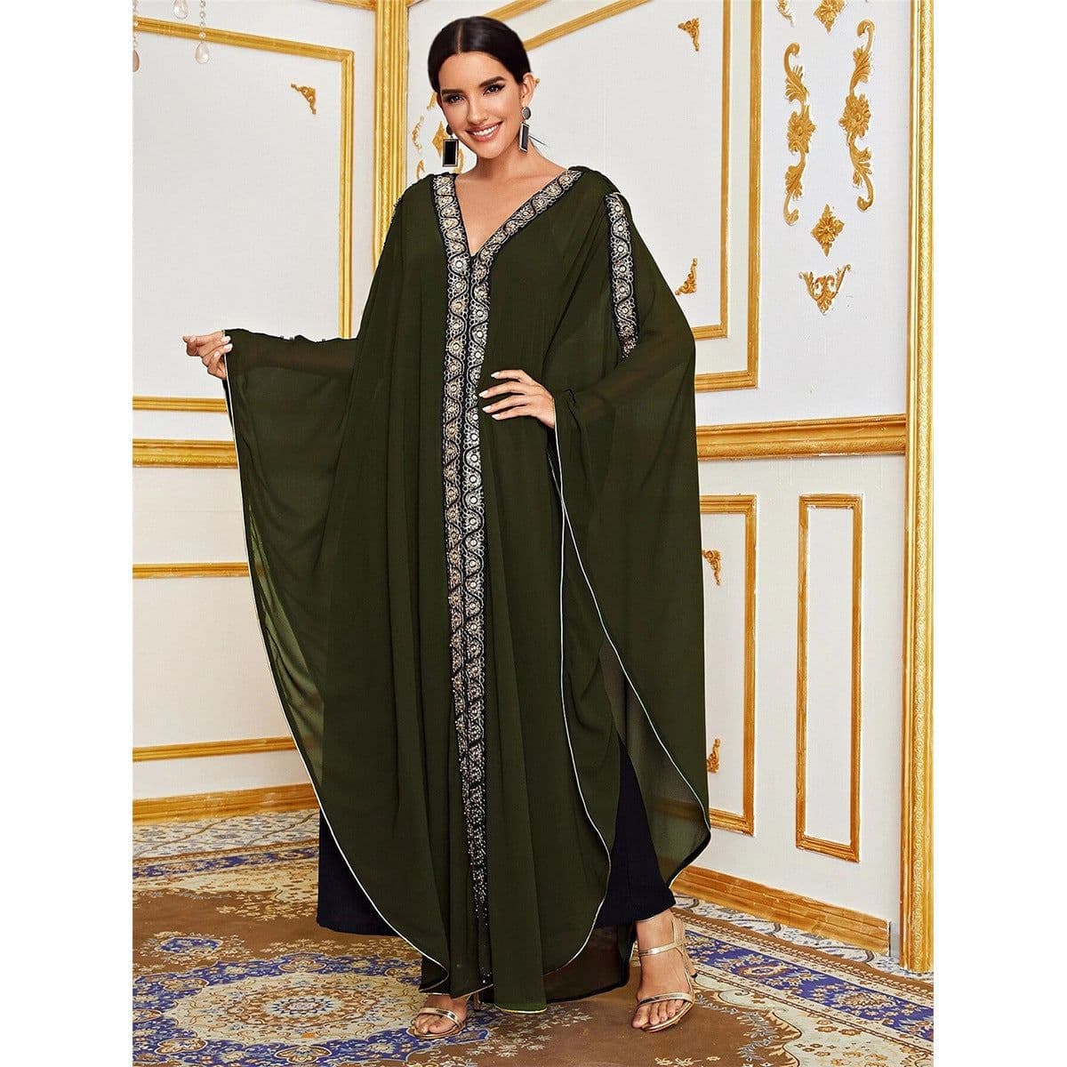 image-New Fashion Elegant Loose Muslim Robe Dress