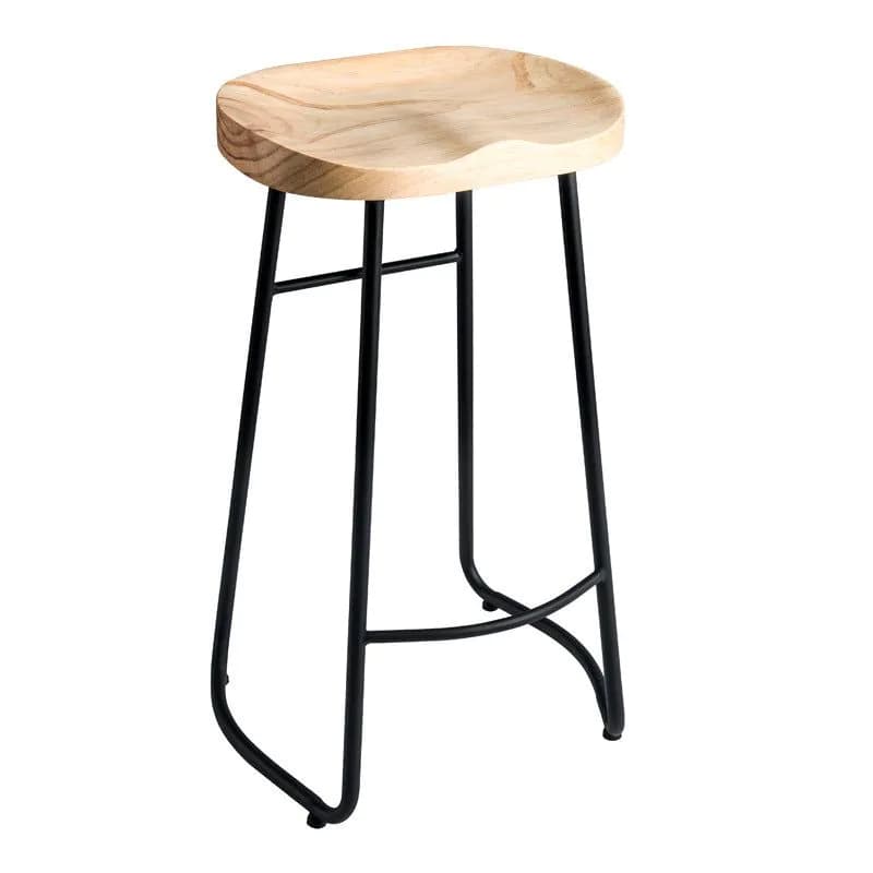 image-Wrought Iron Bar Stool Bar Stool Solid Wood High Stool Bar Chair