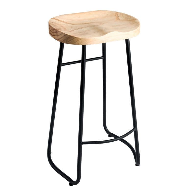 image-Wrought Iron Bar Stool Bar Stool Solid Wood High Stool Bar Chair