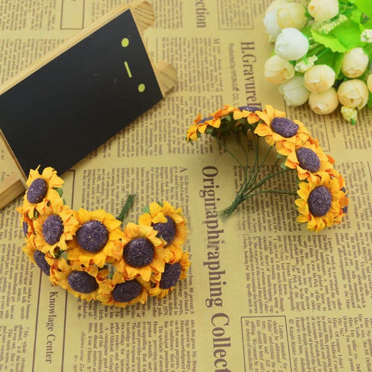 image-SUNFLOWER Diy Garland Accessories Wedding Candies Box Accessories Small Sunflower Bouquet