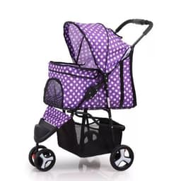 image-Lightweight Folding Pet Trolley Dogs And Cats Dog Out Stroller Three-wheeled Pet Stroller Dog Out Stroller Supplies