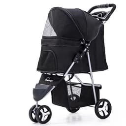 image-Lightweight Folding Pet Trolley Dogs And Cats Dog Out Stroller Three-wheeled Pet Stroller Dog Out Stroller Supplies