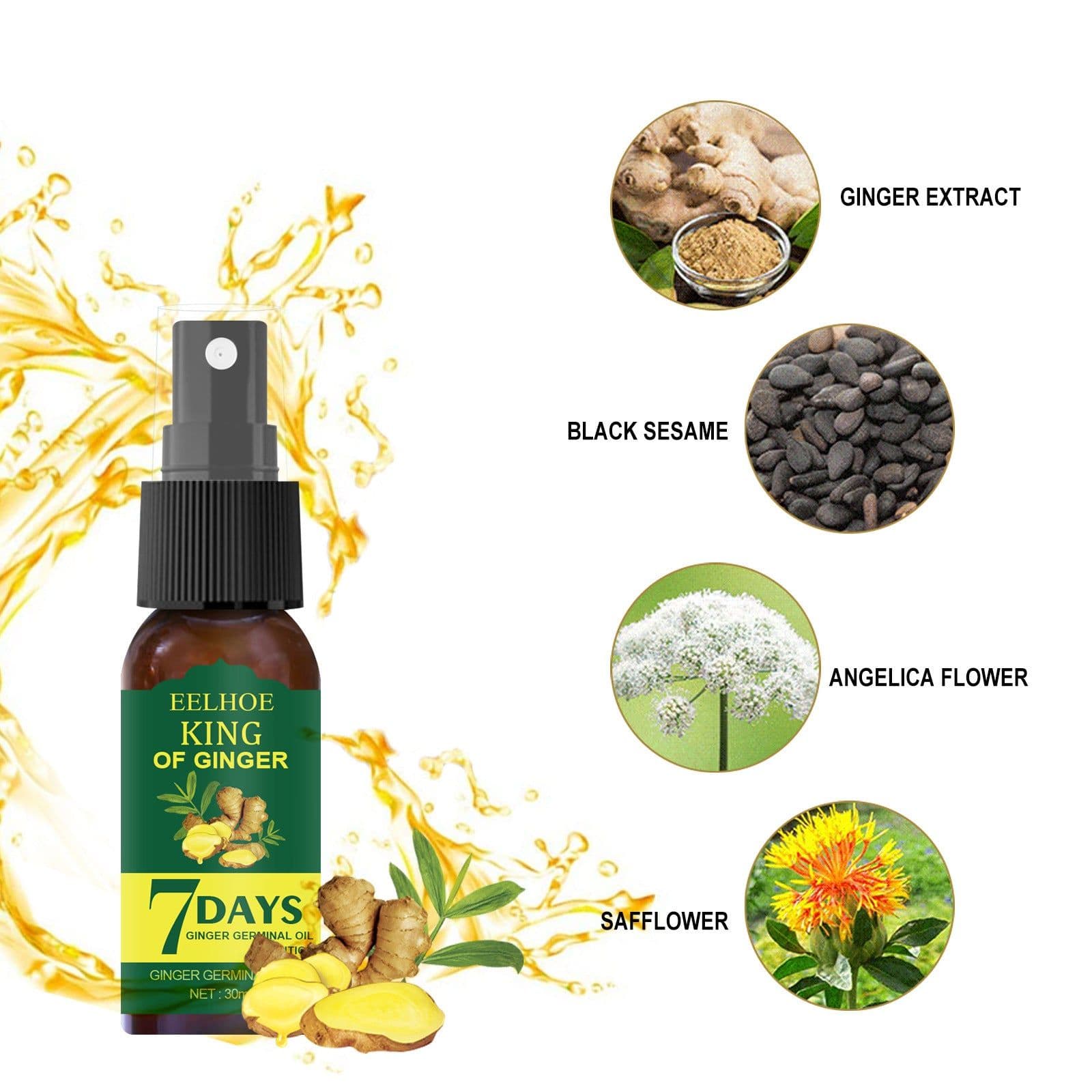 image-EELHOE Foreign Trade Cross-border Ginger Nutrition Spray Ginger Hair Root Spray Moisturizing Hair Hair Care Spray Spray