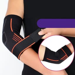 image-Sports Elbow Guard Outdoor Sports Pressure Lengthened Arm Protector Wicking Breathable Straps Knitted Elbow Pads Sets Sports Elbow Guard