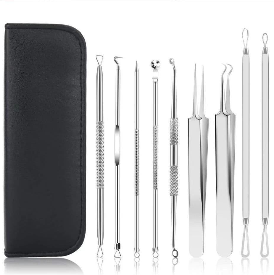image-Blackhead Remover Blackhead Removal Suit Pimple Pin 9-piece Set