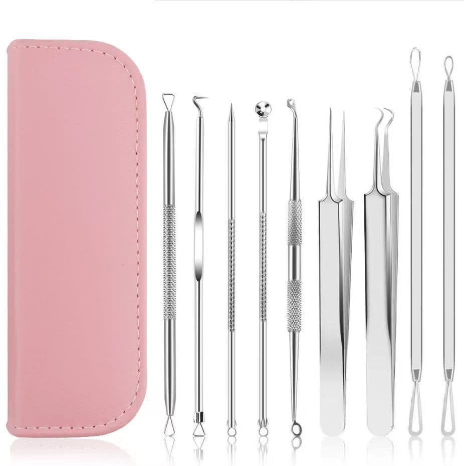 image-Blackhead Remover Blackhead Removal Suit Pimple Pin 9-piece Set