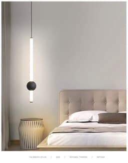 image-Minimalist Bedroom Bedside Chandelier Nordic Minimalist Modern Bedside Table Hanging Line Lamp LED Creative Atmosphere Lamps