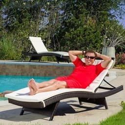 image-Outdoor Swimming Pool Hot Spring Bath Courtyard Leisure Rattan Deck Chair