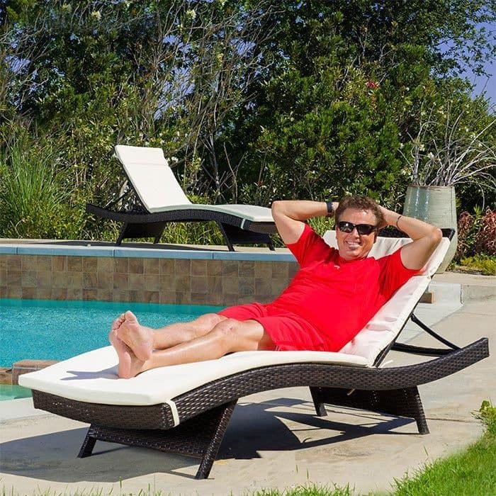 image-Outdoor Swimming Pool Hot Spring Bath Courtyard Leisure Rattan Deck Chair
